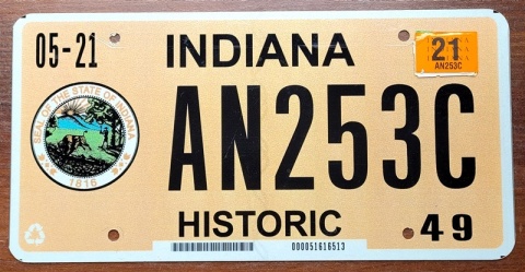 Indiana 2021 - Historic - tablica z USA
