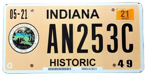 Indiana 2021 - Historic - tablica z USA