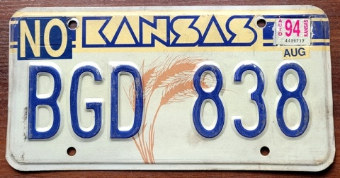 Kansas 1994 - tablica z USA