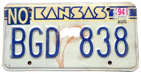 Kansas 1994 - tablica z USA
