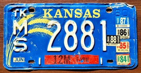 Kansas 1980/88 - tablica z USA