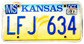 Kansas 2001 - tablica z USA