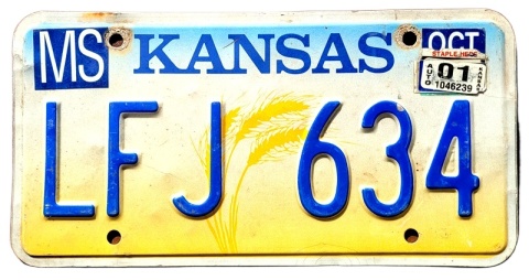 Kansas 2001 - tablica z USA