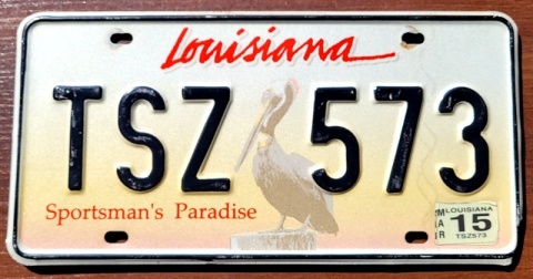 Louisiana 2015 - tablica z USA