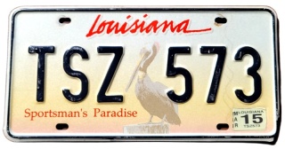 Louisiana 2015 - tablica z USA