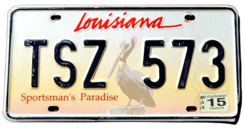 Louisiana 2015 - tablica z USA