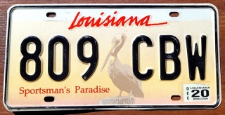 Louisiana 2020 - tablica z USA