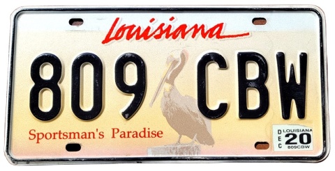 Louisiana 2020 - tablica z USA