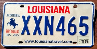 Louisiana 2015 - tablica z USA