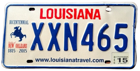 Louisiana 2015 - tablica z USA