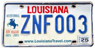 Louisiana 2025 - tablica z USA