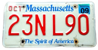 Massachusetts 2009 - tablica z USA