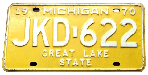 Michigan 1970 - tablica z USA
