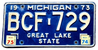 Michigan 1973/75 - tablica z USA