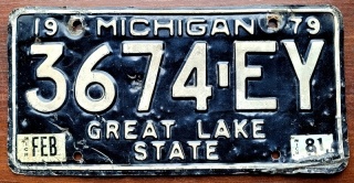 Michigan 1979/81 - tablica z USA