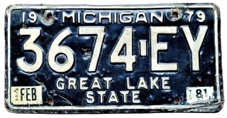 Michigan 1979/81 - tablica z USA