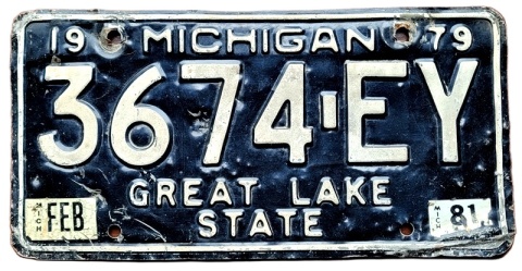 Michigan 1979/81 - tablica z USA