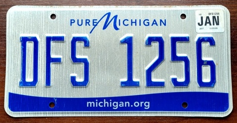 Michigan 2017 - tablica z USA