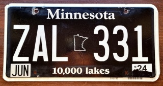 Minnesota 2024 - tablica z USA