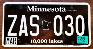 Minnesota 2025 - tablica z USA