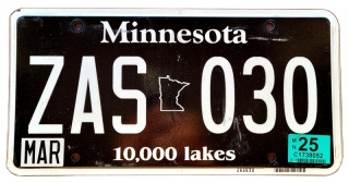 Minnesota 2025 - tablica z USA