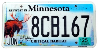 Minnesota 2025 - tablica z USA