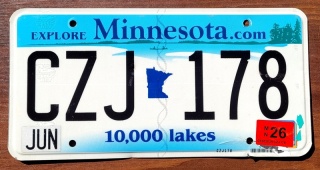 Minnesota 2026 - tablica z USA