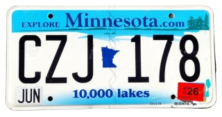 Minnesota 2026 - tablica z USA