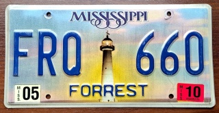 Mississippi 2010 - tablica z USA