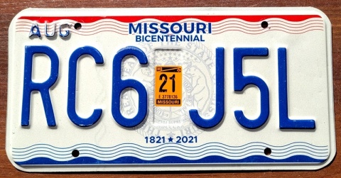 Missouri 2021 - tablica z USA
