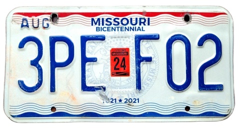 Missouri 2024 - tablica z USA