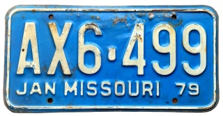 Missouri 1979 - tablica z USA