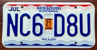 Missouri 2021 - tablica z USA