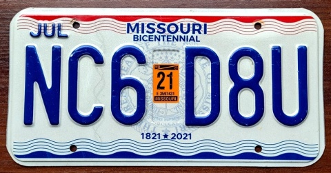 Missouri 2021 - tablica z USA