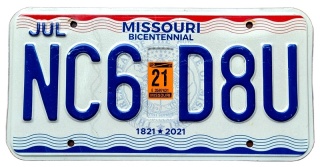 Missouri 2021 - tablica z USA