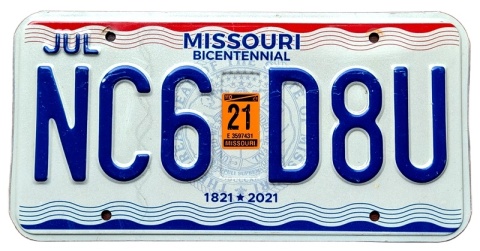Missouri 2021 - tablica z USA