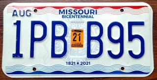 Missouri 2021 - tablica z USA