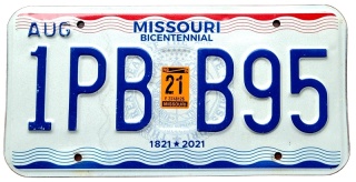 Missouri 2021 - tablica z USA