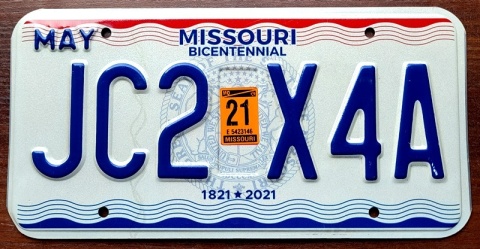 Missouri 2021 - tablica z USA