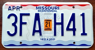 Missouri 2021 - tablica z USA