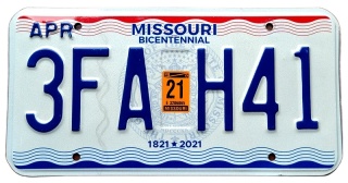 Missouri 2021 - tablica z USA