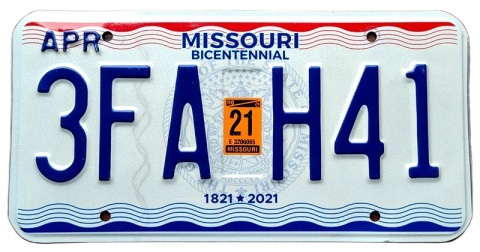 Missouri 2021 - tablica z USA