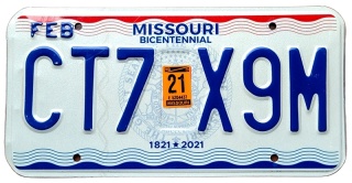 Missouri 2021 - tablica z USA