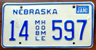 Nebraska 1996 - tablica z USA