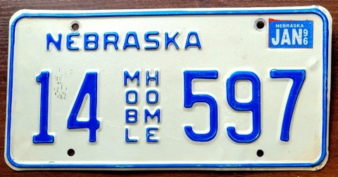 Nebraska 1996 - tablica z USA