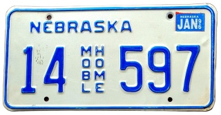 Nebraska 1996 - tablica z USA