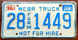 Nebraska 1996 - tablica z USA