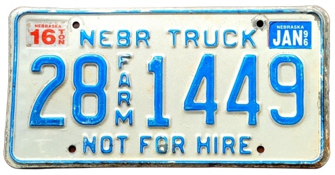 Nebraska 1996 - tablica z USA