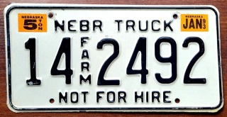 Nebraska 1993 - tablica z USA