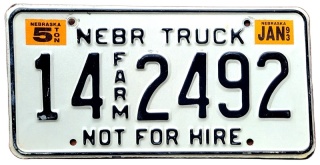 Nebraska 1993 - tablica z USA